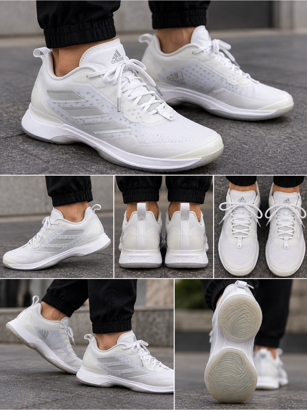 Adidas CourtJam Control Women’s Tennis Pickleball Shoes White Silver Size 7.5
